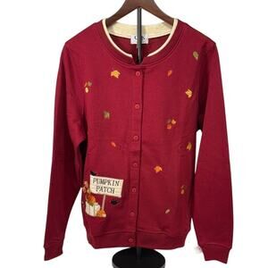 Women's‎ New Grandma Fall Autumn Thanksgiving Snap Up Sweatshirt Cardigan Size M